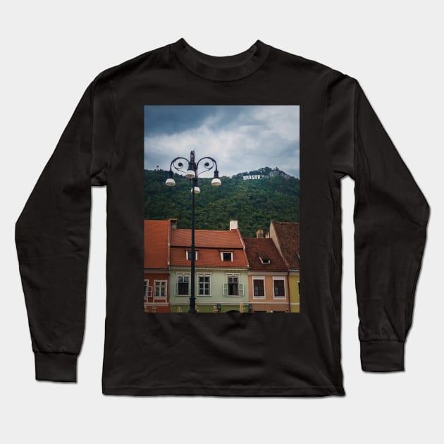 The old town of Brasov Long Sleeve T-Shirt by psychoshadow